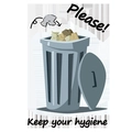 Waterdichte PVC toiletsticker met hygiënevoorschrift en prullenbak icoon ontwerp - Hygiëne Herinnering Stijl (MT-002)