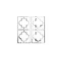 Detailed macro view showing four square silver Moroccan style mirror wall stickers - 15cmx15cm (4 Pieces) / Silver