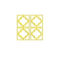 Detail of 4-piece set square mirrored wall stickers with gold Moroccan geometric cutouts - 15cmx15cm (4 Pieces) / Gold