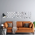 Pegatinas de pared modernas de estrellas de espejo plateadas para decoración de salón - Plateado