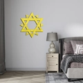 Sticker mural miroir acrylique doré Étoile de David pour décor de chambre moderne - Doré