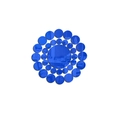 Modern minimalist royal blue circular acrylic mirror wall stickers set in a sunburst pattern - Blue