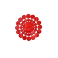 Detalle de adhesivos de pared espejo circular rojo de acrílico con patrón de mandala nítido - Rojo