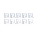 Set di 10 adesivi murali in acrilico specchiato argento con motivo a chiave greca - 10 Pezzi / Argento