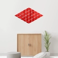 DIY red triangle mirror wall stickers in diamond pattern for modern home wall decor - Red