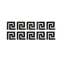 Set di 10 adesivi murali a specchio neri con classico design greco a meandri traforati - 10 Pezzi / Nero