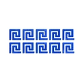 Autocollants muraux miroir acrylique bleu avec motif méandre grec pour plafond et bordures - 10cm / Bleu