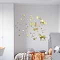 Stickers muraux licorne et étoiles effet miroir doré pour déco chambre enfant - Doré