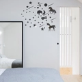 Stickers muraux miroir acrylique étoile et licorne pour déco moderne de chambre - Noir