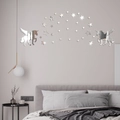 Pegatinas de espejo para pared con unicornio y estrellas para cuarto de niños - Plateado