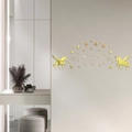 Pegatinas de pared espejo acrílico unicornio dorado con estrellas para niños - Dorado