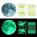 Pegatinas de pared luminosas con luna unicornio estrellas y corazones que brillan - Luna + Unicornio Corazón Estrella (Luz Verde)