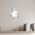 Silberne Schmetterling-Acryl-Spiegelwandaufkleber Set mit rundem Spiegel für die Wanddeko - Silber