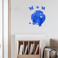 Wandaufkleber aus blauem Acryl mit Schmetterlings-Spiegel für moderne Wohnzimmer - Blau