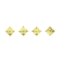 Set di quattro adesivi murali in acrilico dorato con motivi geometrici floreali simmetrici - Oro