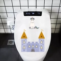 Autocollant de abattant de WC imperméable avec licorne et château pour salle de bain - Style Licorne Château (MT004)