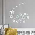 Spiegelende muurstickers in de vorm van sterren van zilver acryl voor de babykamer - Zilver