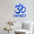 Pegatina de pared de acrílico azul con símbolo Om y Namaste para decoración hogar - Azul