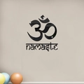 Vinilo decorativo de pared espejo acrílico 3D con símbolo Om y Namaste para decoración - Negro