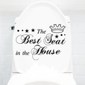 Pegatina minimalista para inodoro con corona y texto para decorar el baño moderno - Estilo de Eslogan Creativo (M-2-2)