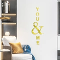 Adesivi murali You & Me in acrilico specchio dorato per decorazione soggiorno moderno - Oro