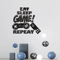 Sticker mural miroir 3D en acrylique avec slogan de jeu et manette pour déco de chambre - Noir