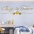Stickers muraux miroir doré Always & Forever pour décoration de chambre à coucher - Doré