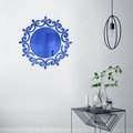 Adesivo specchio da parete girasole blu scuro moderno con motivo a vite intagliato - Blu