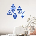 Stickers muraux triangles géométriques en acrylique miroir bleu pour salon - Bleu (JM3232)