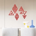 Stickers muraux triangles en acrylique rouge effet miroir pour décoration murale moderne - Rouge (JM3232)