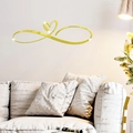 3D infinity heart mirror wall sticker in gold acrylic for modern living room decor - Gold