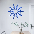 Blauwe spiegel wandstickers in zonnestraal ontwerp voor moderne woonkamer decor - Blauw