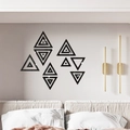 Modern black acrylic triangle mirror wall decals for home living room decor - Black (JM3232)