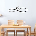 Modern black 3D infinity heart wall mirror sticker for living room home decoration - Black