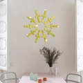 Creatieve goudkleurige spiegelwandstickers met zonnestraalmotief voor woonkamer - Goud