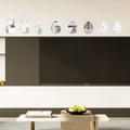 Pegatinas de pared espejo 3D de acrílico con huevos de Pascua y conejos para el salón - Estilo de Conejo y Huevo / Plateado