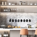 Pegatinas de pared de espejo 3D en acrílico negro con huevos de Pascua y siluetas de conejo - Estilo de Conejo y Huevo / Negro