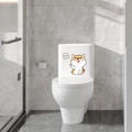 Αστείο αυτοκόλλητο σκύλου Shiba Inu για διακόσμηση μπάνιου και καπακιού λεκάνης τουαλέτας - Στυλ Που Χαιρετάει Hi (MT023)