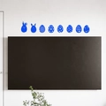 Pegatinas de pared 3D efecto espejo azul huevos de Pascua y conejos decoración - Estilo de Conejo y Huevo / Azul