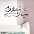 Stickers muraux 3D en acrylique avec texte de cuisine et cœurs pour décoration intérieure - Noir
