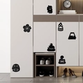 Black acrylic 3D Japanese wall stickers with Maneki Neko and Fuji Mountain motifs - Black