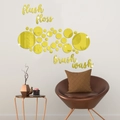 Pegatinas de pared de espejo acrílico dorado con texto flush floss brush wash - Dorado