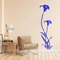 Detalle de adhesivo de pared 3D de acrílico azul real con forma de calas y brillo - Azul