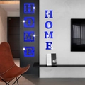 Adesivi murali specchio 3D HOME in acrilico blu per decorazione soggiorno moderno - Blu
