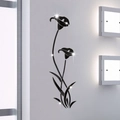 3D acrylic mirror wall sticker with black calla lily flowers for living room decor - Black