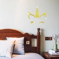 Stickers muraux licorne miroir acrylique doré pour déco de chambre d'enfant - Doré
