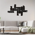 Moderne schwarze Spiegel Wandaufkleber aus Acryl im Set für Wohnzimmer Deko - Schwarz