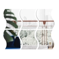 Détail des 6 autocollants muraux miroir acrylique en forme de vague à haute réflexion - Argenté