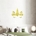 Pegatinas de pared de unicornio en acrílico espejo dorado para cuarto de niños - Dorado