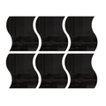 Détail de 6 stickers muraux miroirs noirs en acrylique ondulé pour la décoration intérieure - Noir